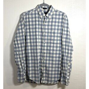 J.Crew Men's Medium Slim Fit Shirt Blue Plaid Long Sleeve Button Down Homespun